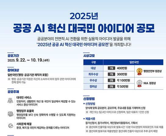 2025년 공공 AI 혁신 대국민 아이디어 공모전